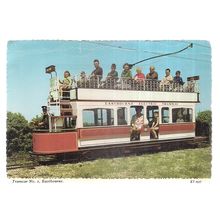 TRAMCAR no 2, EASTBOURNE, SUSSEX unused vintage postcard Valentine #