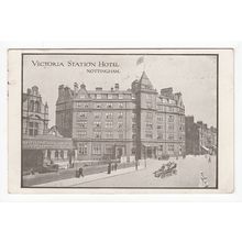 Victoria Station Hotel Nottingham 1920 Postcard