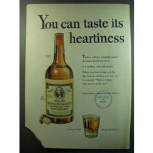 1949 Old Overholt Straight Rye Whiskey Advertisement - can taste its heartiness