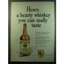 1949 Old Overholt Straight Rye Whiskey Ad - Here's a hearty whiskey