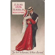 Kissing In Boscombe Is No Crime Antique Dorset Postcard
