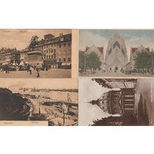 Kjobenhavn Toldboden Marmorkirken Hojbroplads 4x Denmark Old Postcard s