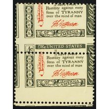 1141, Dramatic Two Way Misperf Shift Error Pair Mint NH - Stuart Katz