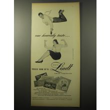 1955 Lindt Chocolate Ad - One heavenly taste.. tells you it's Lindt