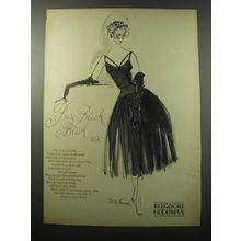 1955 Bergdorf Goodman Dress Advertisement - Bare-Black Black