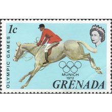 GRENADA, OLYMPICS, Munich, Show Jumping, blue 1972, 1c