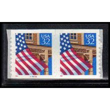 Used 2915A 32c U.S. Flag Over Porch Very Fine CNP Left 87898 10x10 PA1762