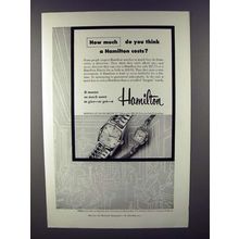 1954 Hamilton Newton, Glamour E Watch Ad