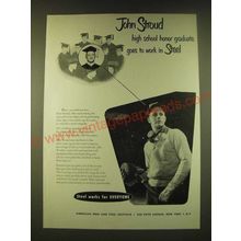 1950 American Iron and Steel Institute Ad - John Stroud high school honor