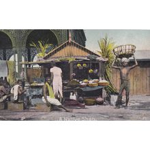 A Native African Shop Antique Painting Postcard