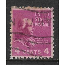 USA 1938 PRESIDENTIAL SERIES 4c MAGENTA JAMES MADISON SG 804 FINE USED#2