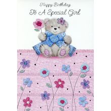Happy Birthday To A Special Girl - Juvenile Birthday Greeting Card - 01084