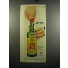 1972 J&B Scotch Ad - Pleasure with a twist