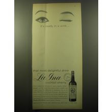 1959 La Ina Cocktail Sherry Ad - It's ready in a wink