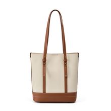 Genuine Leather Women Tote Bag and Shoulder Bag White