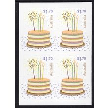 2025 CHERISHED CELEBRATIONS, CAKE, MNH BLOCK OF 4 SELF-ADHESIVES STAMPS.
