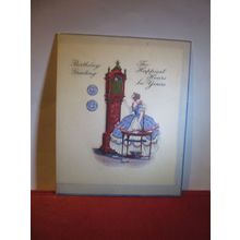 BIRTHDAY GREETINGS used antique Birthday card 145 X 120 mm closed =