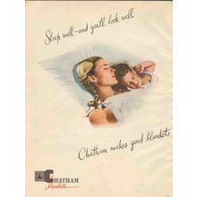 chatham mfg company 1946 sleep well youll look well blanket vintage ad