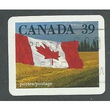 CAN 1989 39c (S/A) 'CANADIAN FLAG AND PRAIRIE'(IMPERFED) FINE USED (EBID41-614)