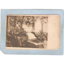 New York Coney Island Amusement Park Postcard Dream Studio Photo 2 People ~481