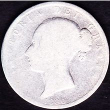 1880 Great Britain 1 Half Crown (2 & Half Shillings) Silver Coin