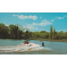 Water Ski-ing Skiing At St Osyth Nr Clacton Essex Rare 1970s Postcard