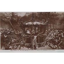 Queen Elizabeth 2 + King George State Opening Of Parliament Real Photo Postcard