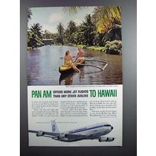 1960 Pan Am Airline Ad - More Jet Flights to Hawaii