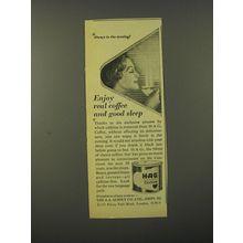 1964 HAG Coffee Ad - Enjoy real coffee and good sleep