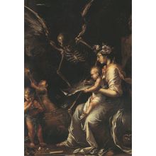 Salvator Rosa Human Frailty Cambridge Painting Postcard