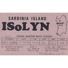 Sardinia Island 1970s Italian QSL Amateur Radio Card