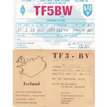 Akureyri Reykjavik Map 2x Iceland Amateur Radio QSL Card s