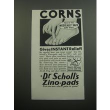 1933 Dr. Scholl's Zino-pads Ad - Corns gives instant relief