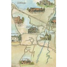 Titchfield Hampshire Pub Map River Postcard