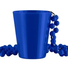 Unlit Blue Shot Glass on Blue Beaded Necklaces