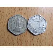 India 1965 3 Paise Coin