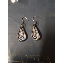 womens silver tone glass hanging earrings