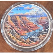 5 Oz Copper Collectible Grand Canyon Colorized In Capsule MINTAGE OF 5000