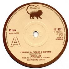 Greg Lake - I believe in Father Christmas 1975 7" single vinyl record K13511