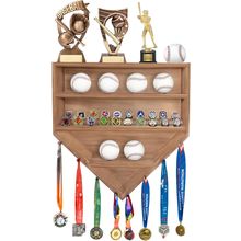Baseball Holder Display Case Wooden Championship Ring Display Case Wall Mounted