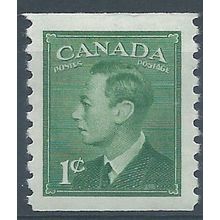 Canada 1950 SG419 1c Green Coil Stamp Imperf x P9.5 Mounted Mint . ..