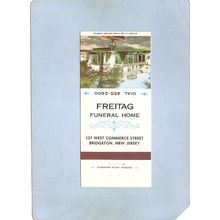 New Jersey Bridgeton Matchcover Freitag Funeral Home 137 West Commerce St ~3228