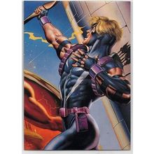 DC VERSES MARVEL ' IMPACT LIMITED EDITION ' card # 9 HAWKEYE (1995)