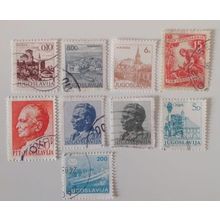 Lot of 9 CTO stamps of Yugoslavia of varied themes