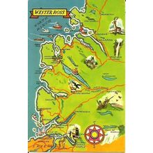 WESTER ROSS Map Postcard (Photo Precision PT36169)
