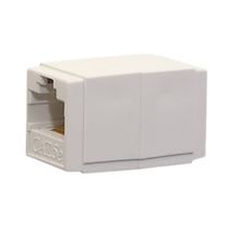 Unshielded Cat5e Coupler, White, RJ45 Female