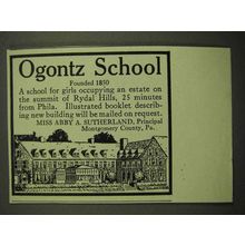 1918 Ogontz School Ad