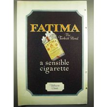 1918 Fatima Cigarettes Ad - The Turkish Blend