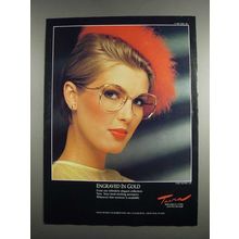 1984 Tura Model 254 Glasses Ad - Engraved in Gold