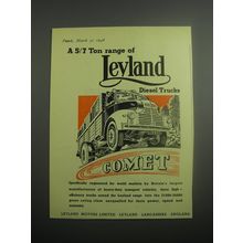 1948 Leyland Comet Truck Ad - A 5/7 ton range of Leyland diesel trucks